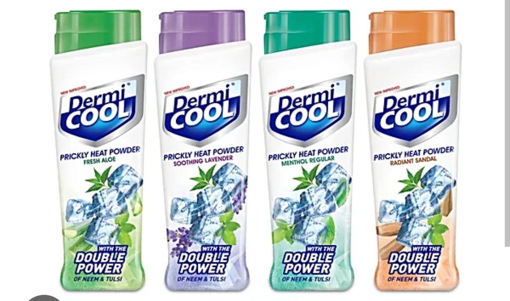 Dermi cool Prickly heat powder (Levender, Menthol) 150g + Free 60g